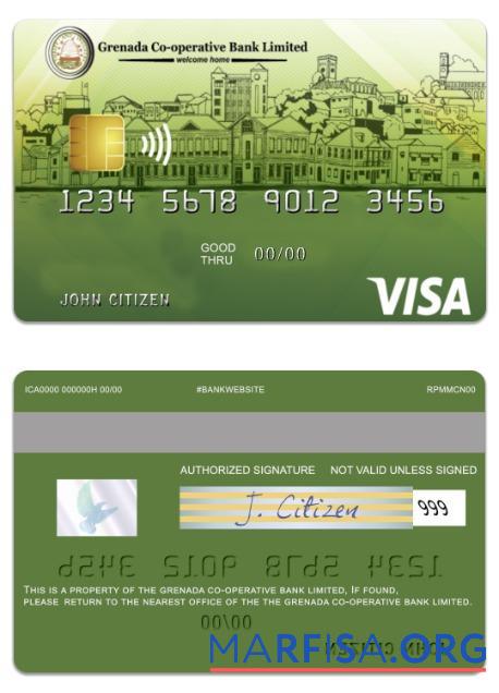 Downloadable Grenada Co operative Bank limited visa classic credit card sample